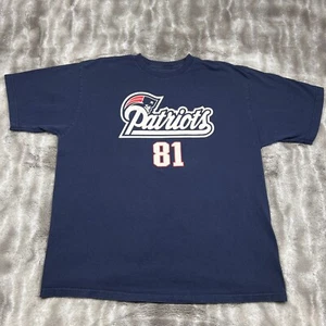 New England Patriots Shirt Mens Extra Large Blue Randy Moss Reebok - Picture 1 of 9
