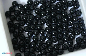 3MM Natural Black Onyx Full Drilled Center Hole Spacer Round Loose Beads 10 pcs - Picture 1 of 8