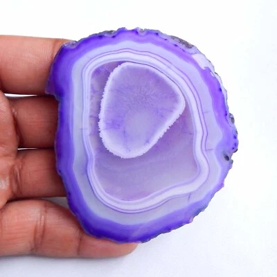 Purple Agate Druzy Slice Geode Cabochon Loose Natural Gemstone 309 Cts #6168 - Image 1 of 4