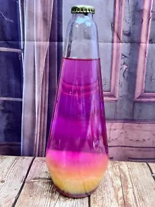 Ancienne lampe lave remplacement bouteille verre récipient rose jaune 10 pouces - Photo 1 sur 6