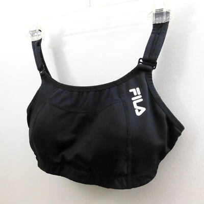 Sujetador deportivo FILA de alto impacto negro atlético 73277 deportivo gimnasio entrenamiento mujeres 32D Foto 1 de 4