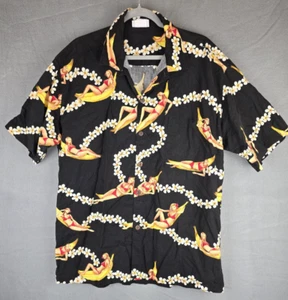 Camisa De Colección Murt Hawaiana Con Botones Para Hombre 2XL Negra Manga Corta Playa EE. UU. - Imagen 1 de 5