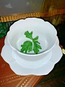 Set of 2 Vintage Chinese White Porcelain Lotus Rice Soup Dessert Bowl w/Saucer - Picture 1 of 10