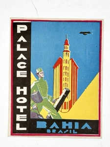 Etiqueta de equipaje/equipaje vintage Era Palace Hotel Bahía Brasil años 40-50 - Imagen 1 de 5