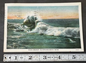 Antique Postcard Ocean Breaker Old Orchard Beach Maine Posted 1930 - Picture 1 of 2