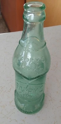 Botella vintage de vidrio tintado verde PAPPY'S SODAS de Coca-Cola Foto 1 de 4