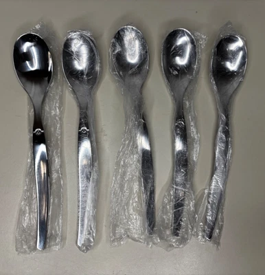 Lou Laguiole SET of FIVE Soup Spoons Tablespoons Jet Stainless Steel Spoons NEW - Image 1 of 4