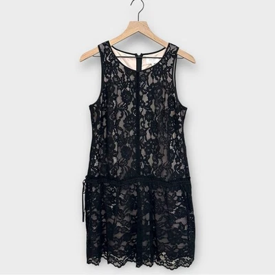 Laundry by Shelli Segal Lace Mini Dress Size 8P Petite Black Sleeveless - Image 1 of 4