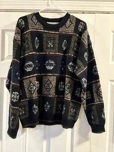 Vintage Method Acrylic Colorful Geometric Grunge Grandpa Sweater Mens Size XL - Picture 1 of 6