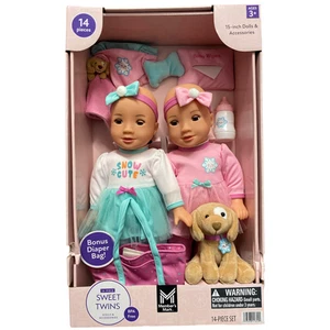 Member's Mark 14-Piece Sweet Twins Dolls & Accessories Playset, Snow Cute/Girl - Picture 1 of 2