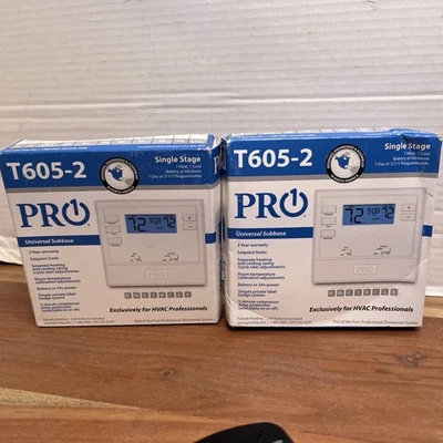 2-PRO  T605-2 Programmable Digital Thermostat - Single Stage Heat Cool - Image 1 of 2