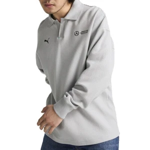 PUMA Mapf1 Long Sleeve Polo Shirt Mens Grey Casual 62733902 - Picture 1 of 6