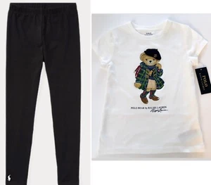 NWT, Girls Polo Ralph Lauren SET of 2. Polo Bear T-Shirt + Leggings. Size 6 - Picture 1 of 3