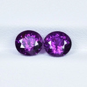 Par Ovalado 2.55 ct TOP BRILLANTE PÚRPURA ROSA NATURAL RODOLITA PÚRPURA GRANATE - Imagen 1 de 3