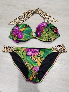 Victoria's Secret Bombshell Badeanzug Zweiteiler Bikini Damen L Mehrfarbig Blumen - Bild 1 von 6