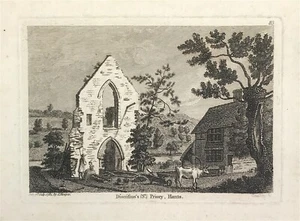 Hampshire Dionisius Abbey original engraved copperplate print 1784 - Picture 1 of 3