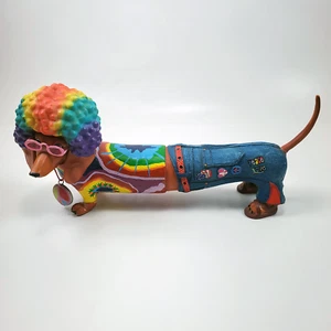 Estatuilla Westland Hot Diggity Dog 2006 Hippie Weiner #16531 Dachshund con DEFECTOS - Imagen 1 de 12