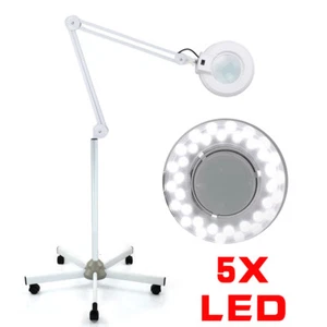 5X Lampada di Ingrandimento LED Lente di Ingrandimento da Pavimento Luce Cosmetica per Salone Bellezza - Foto 1 di 6