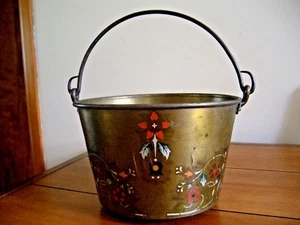 Antique Brass Bucket by Brown Bros. Waterbury Ct. Pat 1851/1870   - Picture 1 of 11