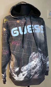 Guess Reflective Cosmic Space Pull Over Fleece Hoodie Men’s Size Medium - Picture 1 of 10