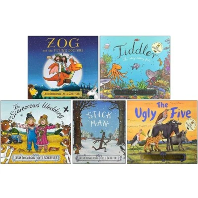 Julia Donaldson Collection 5 Books Set (Zog, Tiddler, Scarecrows, Stick Man) NEW - Image 1 of 4