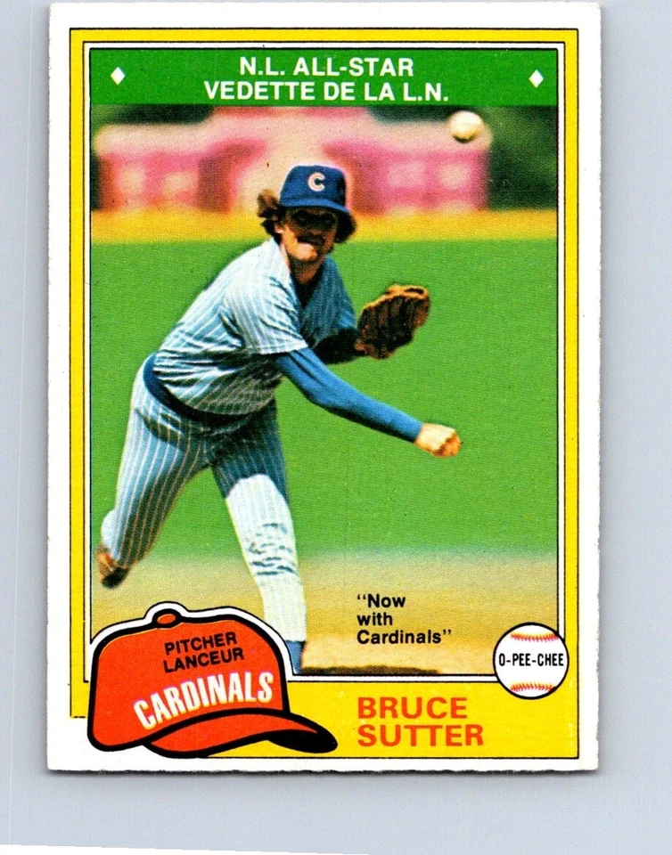BASEBALL CARD O-PEE-CHEE 1981 CARD#9 ST-LOUIS CARDS BRUCE SUTTER ALL-STAR  NO235 - Image 1 of 2