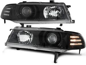 headlights for HONDA PRELUDE 1992 1993 1994 1995 1996 1997 angel eyes black LHD - Picture 1 of 1