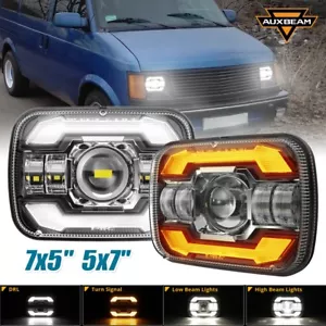 AUXBEAM 5x7" 7x6" LED Headlights Hi/Lo Turn Signal Lamp For Dodge D150 D250 D350 - Picture 1 of 12