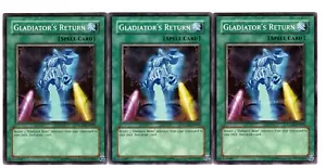 Yugioh - 3X Il ritorno del gladiatore - Comune - Illimitato - GLAS-EN059 - quasi nuovo - Foto 1 di 1