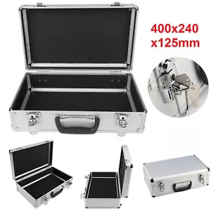 Large Hard Aluminium Flight Case Foam Lockable Tool Camera Gun Storage Carry Box - Picture 1 of 12