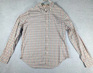 Lacoste Shirt Mens Size EU 42 US L Tan Red Check Button Down Long Sleeve Shirt - Picture 1 of 7