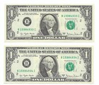 New Listing1977A $1 New York Frns. 2 Consecutive, Crisp & Uncirculated Banknotes.