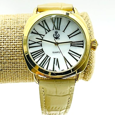 PREMIER DESIGNS Ladies Wristwatch Oversized Quartz Genuine Leather Band READ - Imagem 1 de 4