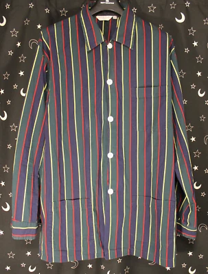 Derek Rose London Pajamas Shirt XL Striped Brushed Cotton Designer - Image 1 of 4