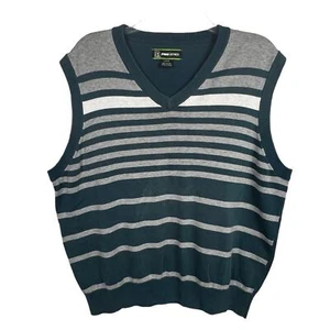 PGA Pro Series Sweater Vest Large V Neck Legion Blue Striped Golf Sporty - Picture 1 of 9