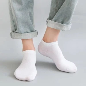 5Pairs Solid Color Boat Socks Thin Hosiery Low Cut Ankle Socks for Men Women - Picture 1 of 14
