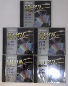5 discos regrabables Memorex CD-RW 650 mb 74 minutos - todo sellado de fábrica nuevo lote - Imagen 1 de 3