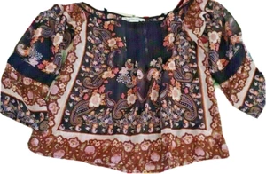 NWT American Rag Cie Size M Boho Sheer Floral Top - Picture 1 of 2