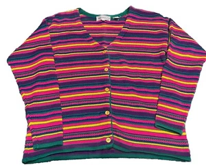 Vintage Westbound Colorful Striped Cardigan S 90s H5 - Picture 1 of 4