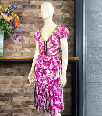 Dolce & Gabbana Auténtico Vintage Ligero Falda Traje con Estampado Floral 44 IT Foto 1 de 4