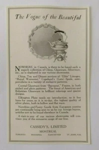 Anuncio limitado de Cassidy 1923 Montreal, Canadá - Imagen 1 de 1