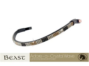 Multi Luminocity Bling Browband by Beasties™ | Brown Leather | X-Full 17.75" - Picture 1 of 4