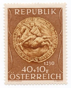 1949 - Austria - Stemmi, 40 + 10 g. Sigillo MH - Foto 1 di 1