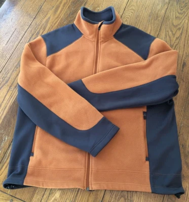 Abrigo Chaqueta Polar Naranja y Gris Cremallera Completa Para Hombre Mediano Tek Gear Foto 1 de 4