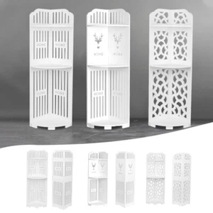 PVC Bath Shelf 3 Tiers Wall Corner Shelf Storage Cabinet Unit Bathroom Shelving - Picture 1 of 11
