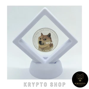 Dogecoin Silber Krypto Münze im weißen Display NEU - Bild 1 von 5
