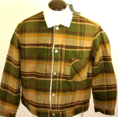 Chaqueta de Camionero Clásica Forrada Sherpa Marrón a Cuadros Para Hombre Levi's Strauss Nueva con Etiquetas Foto 1 de 4