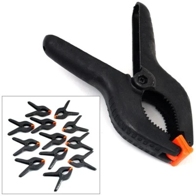 TOOLTIME 12 x LARGE 6'' PLASTIC SPRING CLAMPS MARKET STALL TARPAULIN COVER CLIPS GRIPS