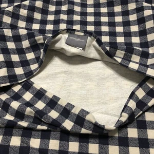 Eddie Bauer Euro Pillow Sham Blue / Off White Check Cotton - Picture 1 of 5