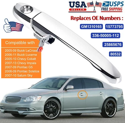 New Front Driver Side Exterior Door Handle For 06-11 Buick Lucerne GM1310164 Foto 1 de 4